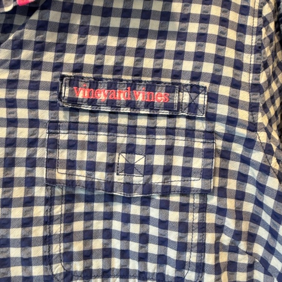 Vineyard Vines Performance Blue Gingham Shirt- Size 10 - Picture 2 of 4